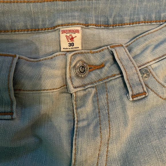 True religion bootcut light blue distressed jeans - Picture 6 of 7